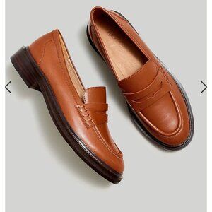 Madewell Womens $158 Vernon Loafer in Leather Dried Maple Size 8.5 NL839